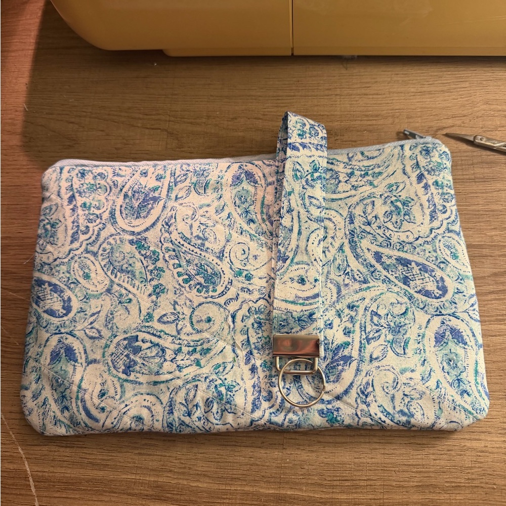 Blue Paisley Women's Clutch with matching key fob